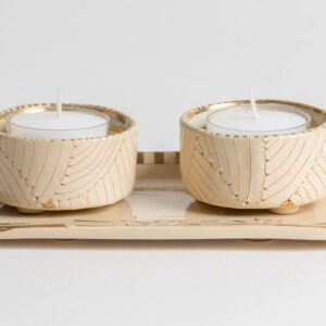 shalom Shabbat candle holders
