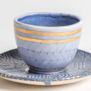 double gold line "יברכך "kiddush cup