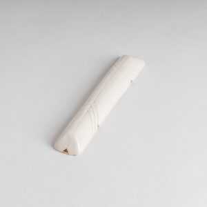 white gold accent Handmade Mezuzah - Ceramic Judaica